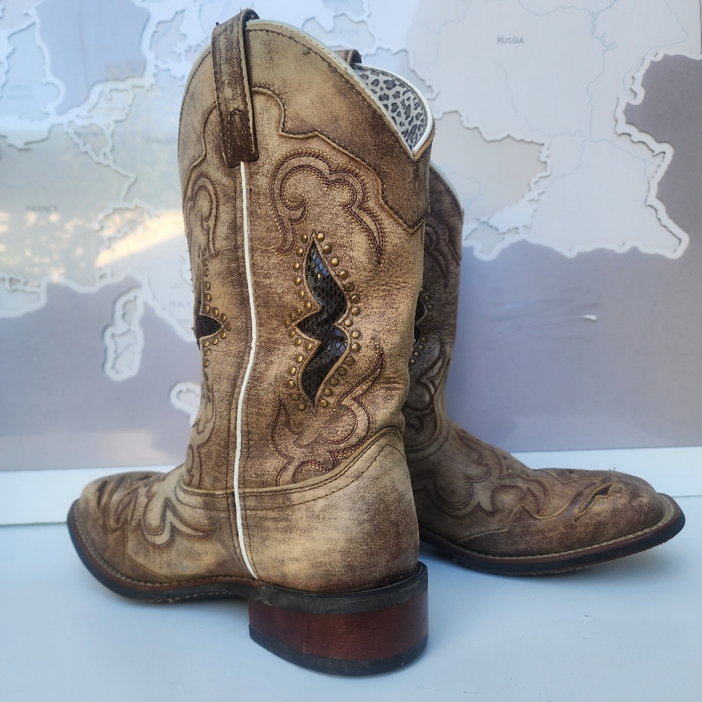 Laredo Spellbound Western Boots Goat Sanded Real Leather Size 9.5 - Picture 16 of 16